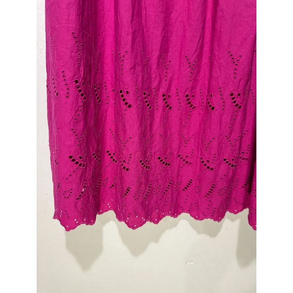 ST John Bay 100% cotton maxi skirt tiered embroidered spring summer women M